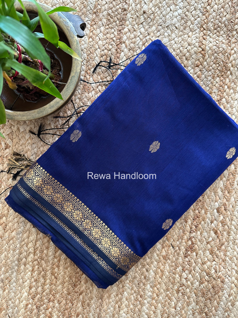 Maheshwari Navy Blue Aami Butti Saree SBT00123
