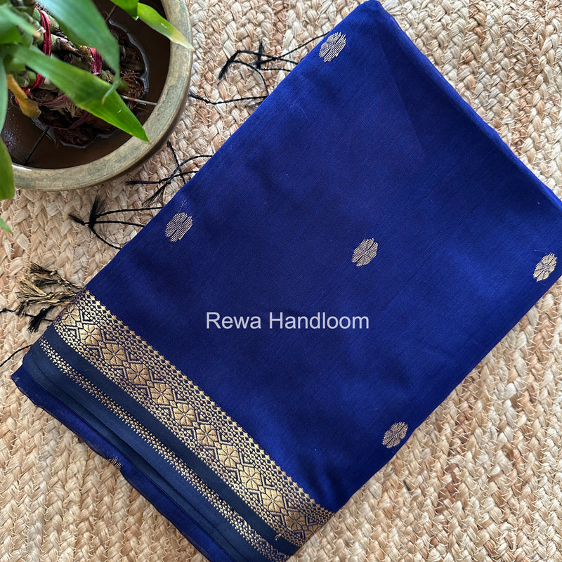Maheshwari Navy Blue Aami Butti Saree SBT00123
