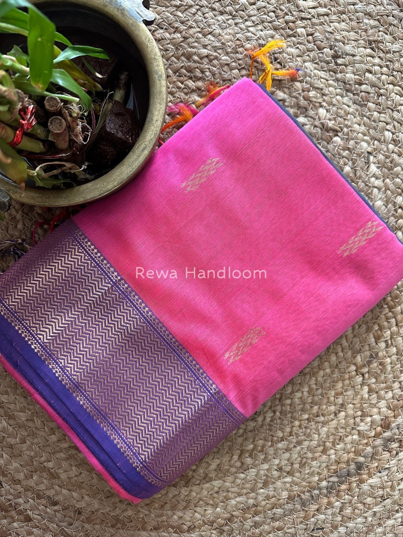 Pink Sheded Butti Maheshwari Saree SBBS05