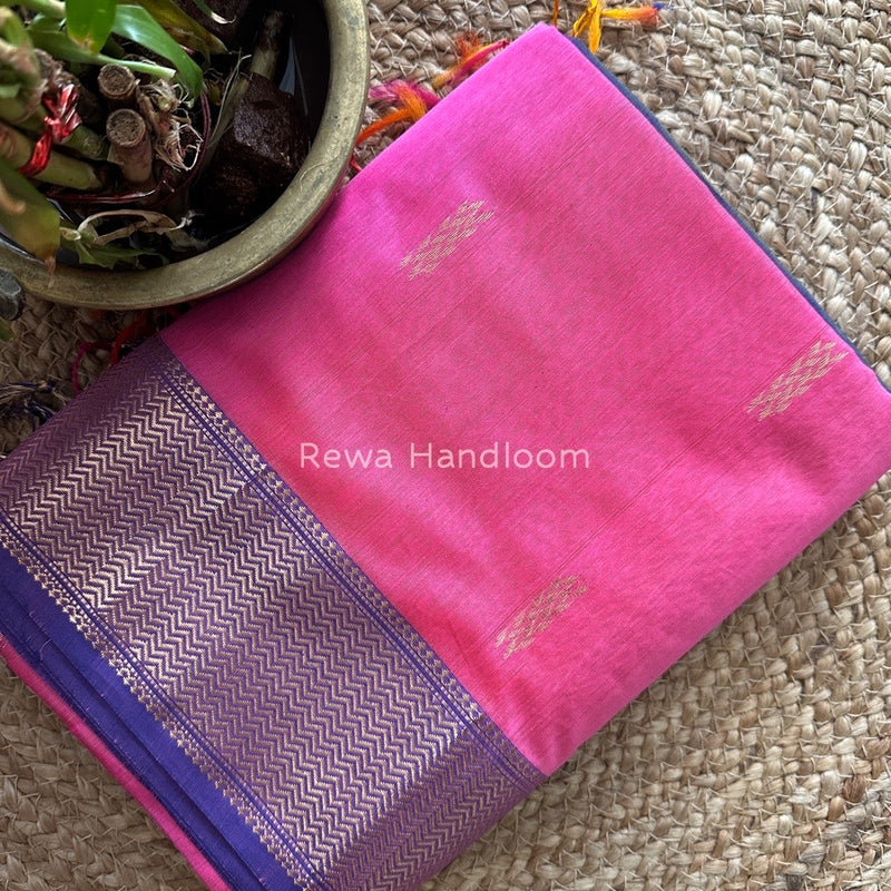 Pink Sheded Butti Maheshwari Saree SBBS05