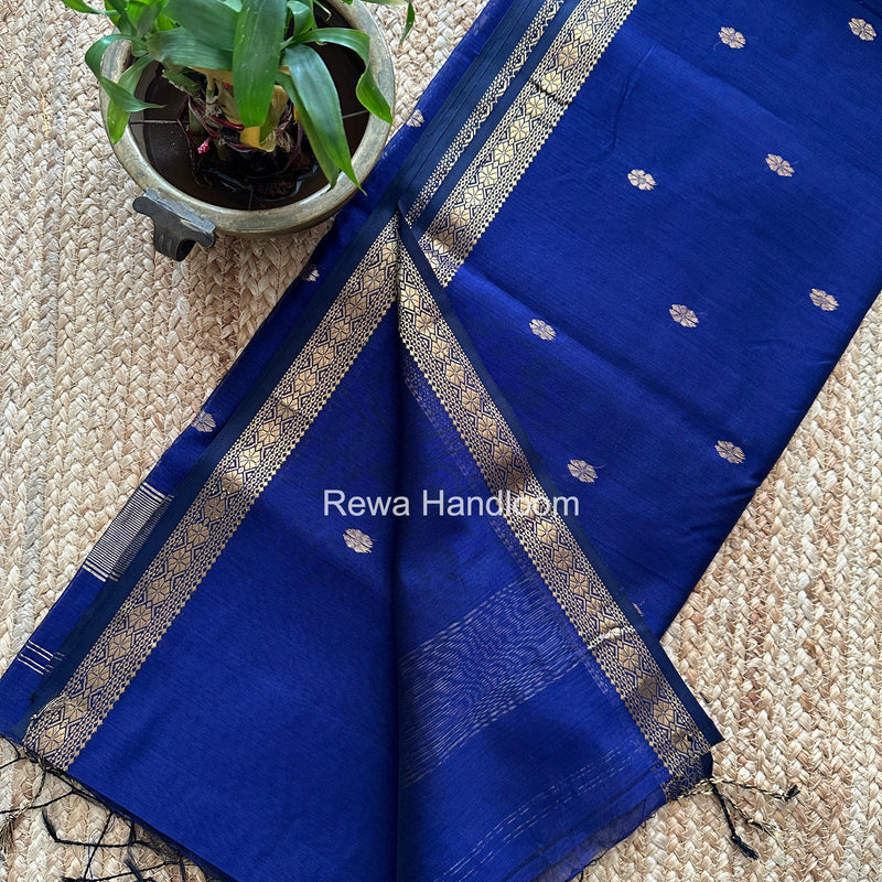 Maheshwari Navy Blue Aami Butti Saree SBT00123
