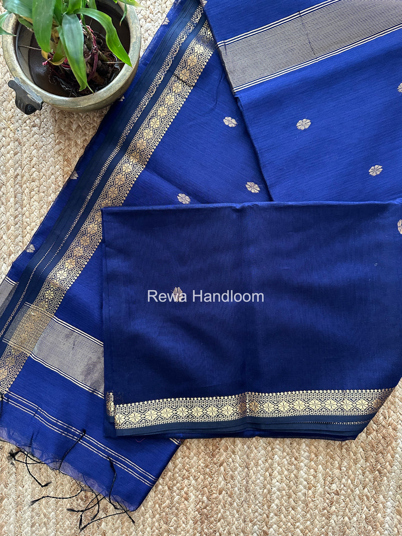Maheshwari Navy Blue Aami Butti Saree SBT00123