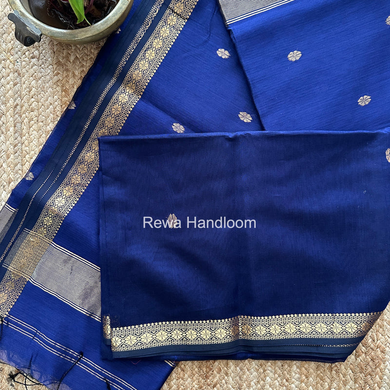 Maheshwari Navy Blue Aami Butti Saree SBT00123