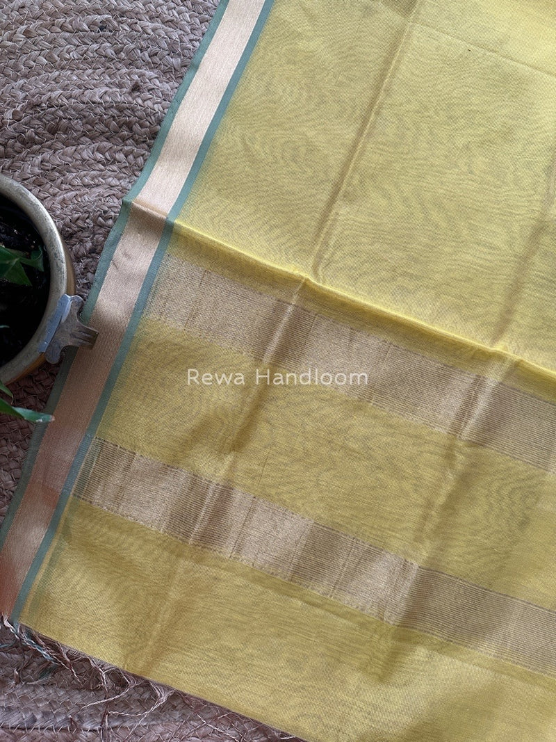 Maheshwari Yellow Tissue Dupatta TDZ03