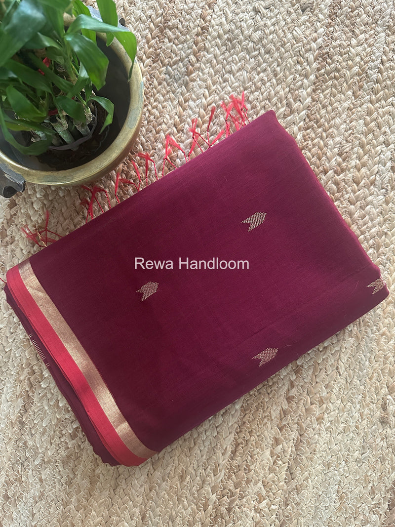 Wine V Butti Maheshwari Saree VBS058