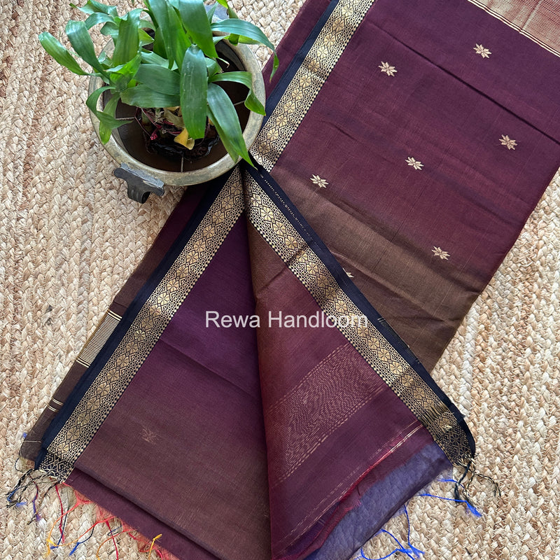 Maheshwari Brown Aami Butti Saree SBT00120