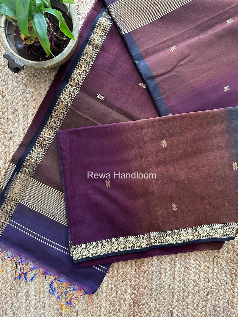 Maheshwari Brown Aami Butti Saree SBT00120