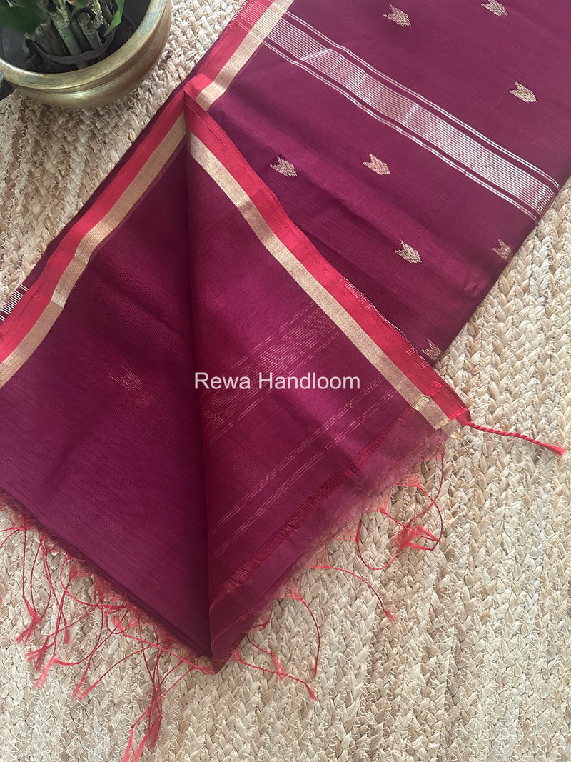 Wine V Butti Maheshwari Saree VBS058