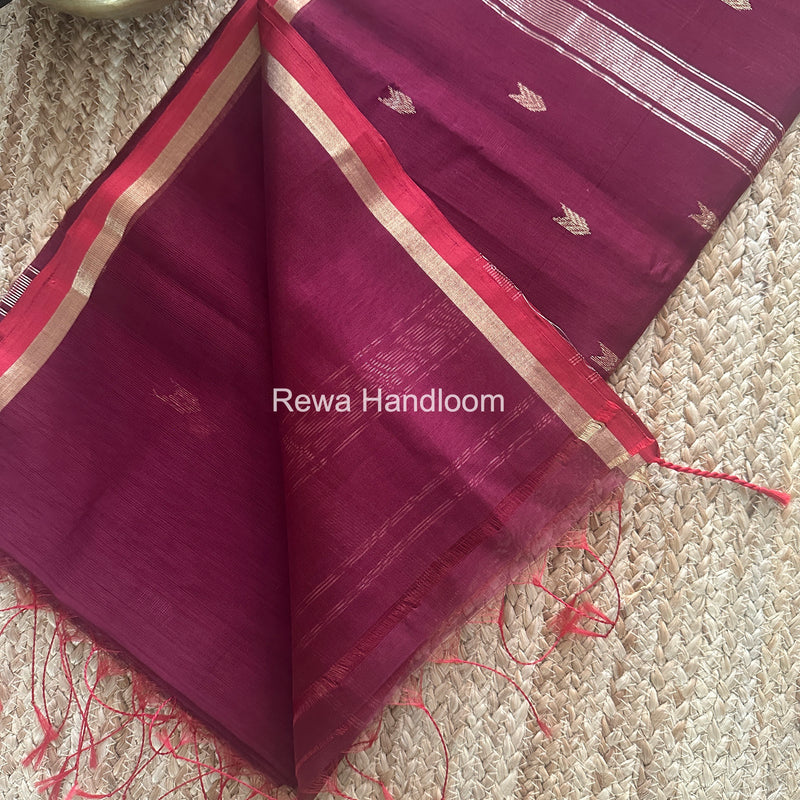 Wine V Butti Maheshwari Saree VBS058