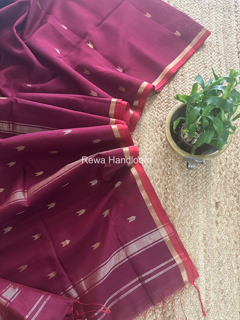 Wine V Butti Maheshwari Saree VBS058
