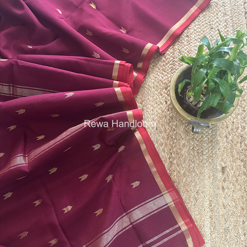 Wine V Butti Maheshwari Saree VBS058