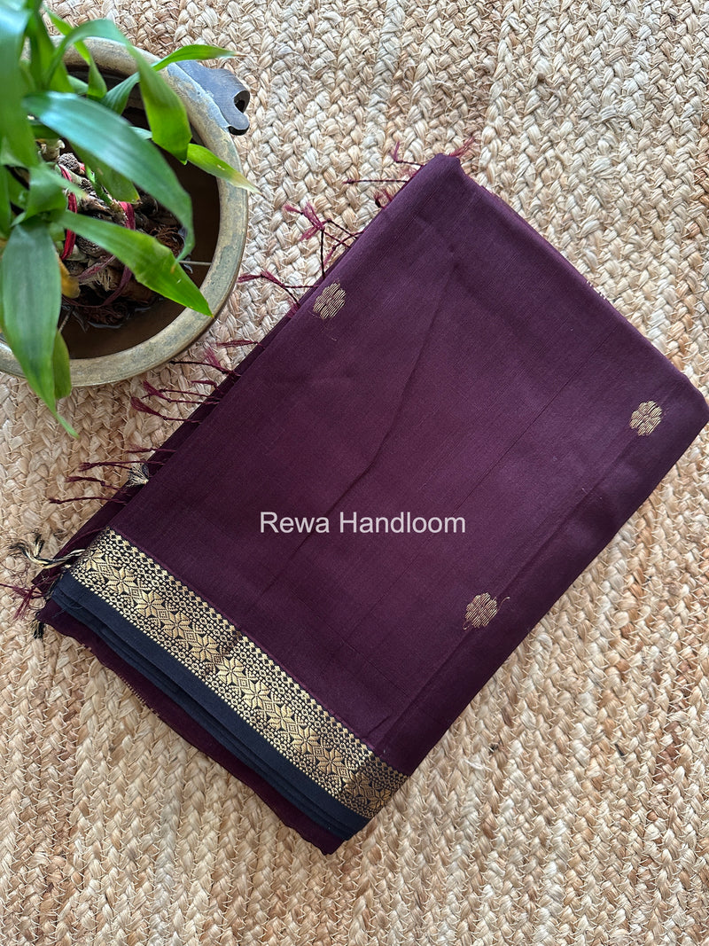 Maheshwari Wine Aami Butti Saree SBT00124
