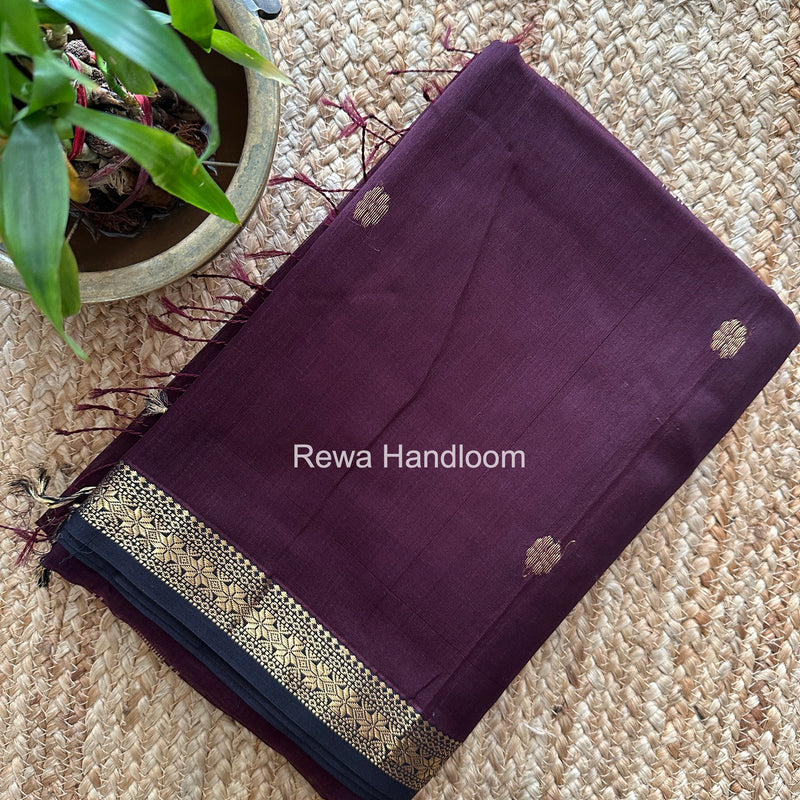 Maheshwari Wine Aami Butti Saree SBT00124