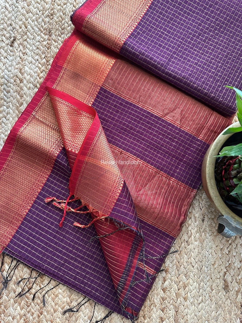 Maheshwari Zari Checks Saree