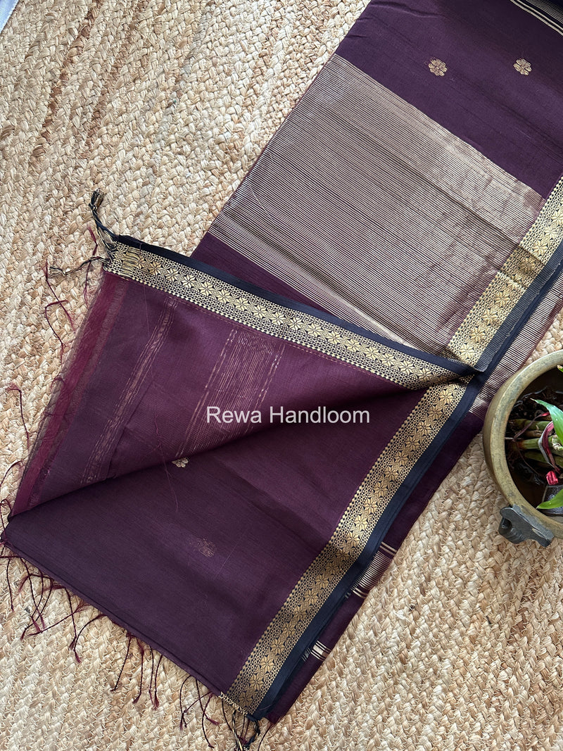 Maheshwari Wine Aami Butti Saree SBT00124