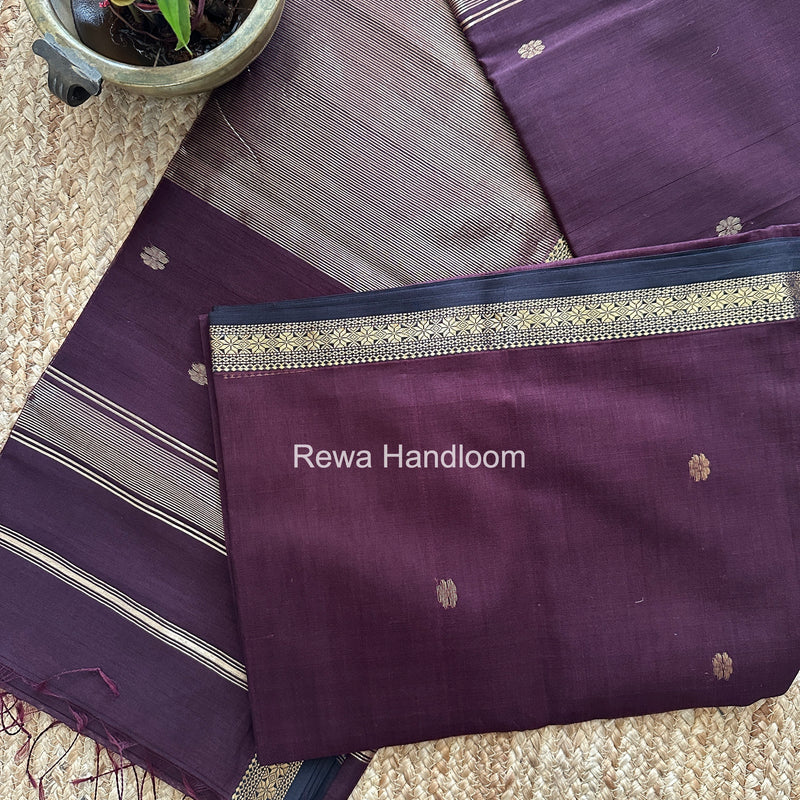 Maheshwari Wine Aami Butti Saree SBT00124