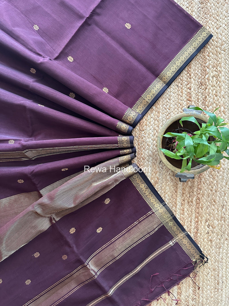 Maheshwari Wine Aami Butti Saree SBT00124