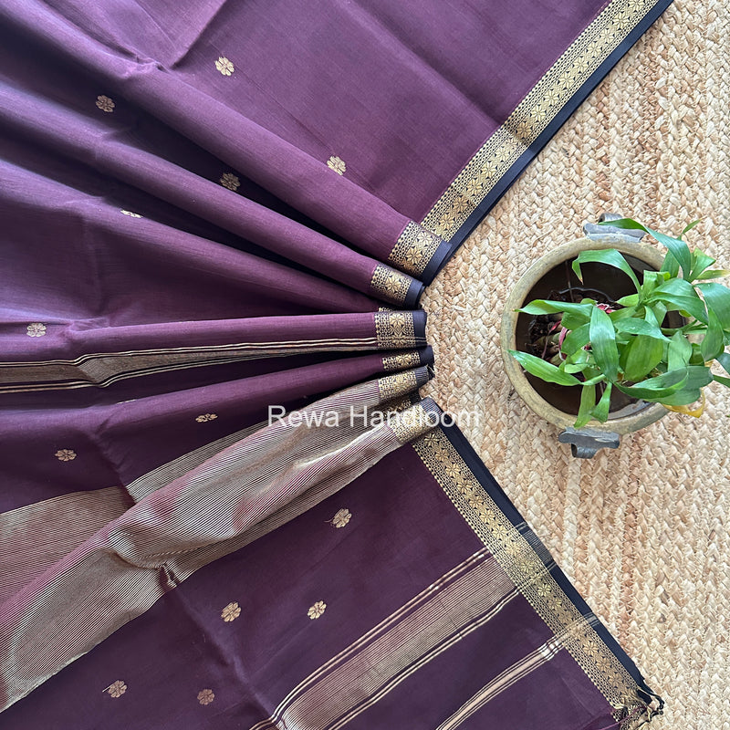 Maheshwari Wine Aami Butti Saree SBT00124