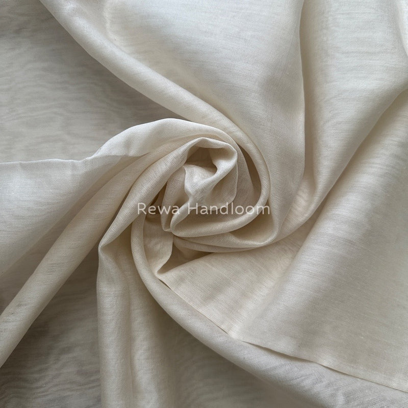 Maheshwari White Silk Dupatta PD026