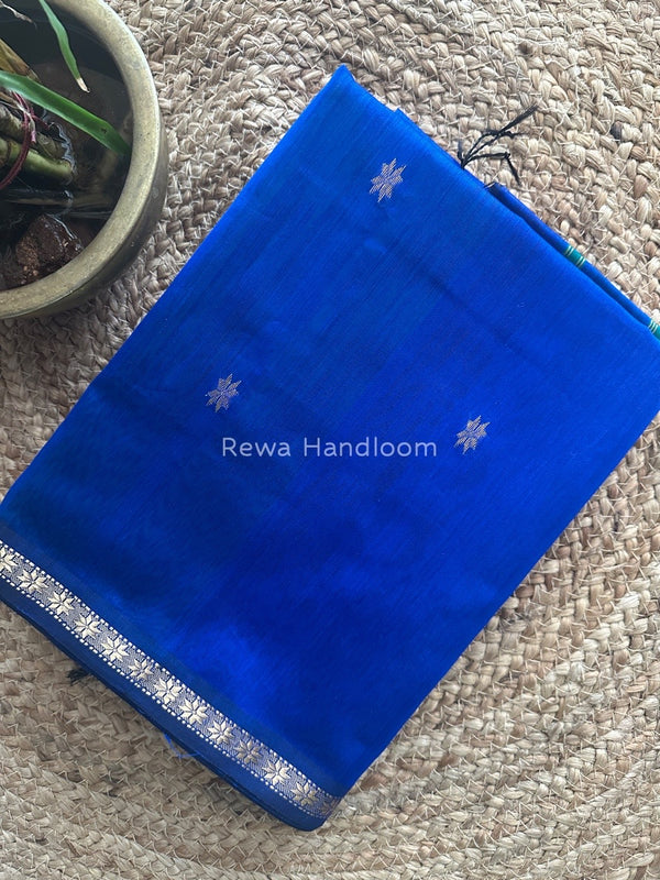 Blue Zari Butti Maheshwari Saree SBS0048