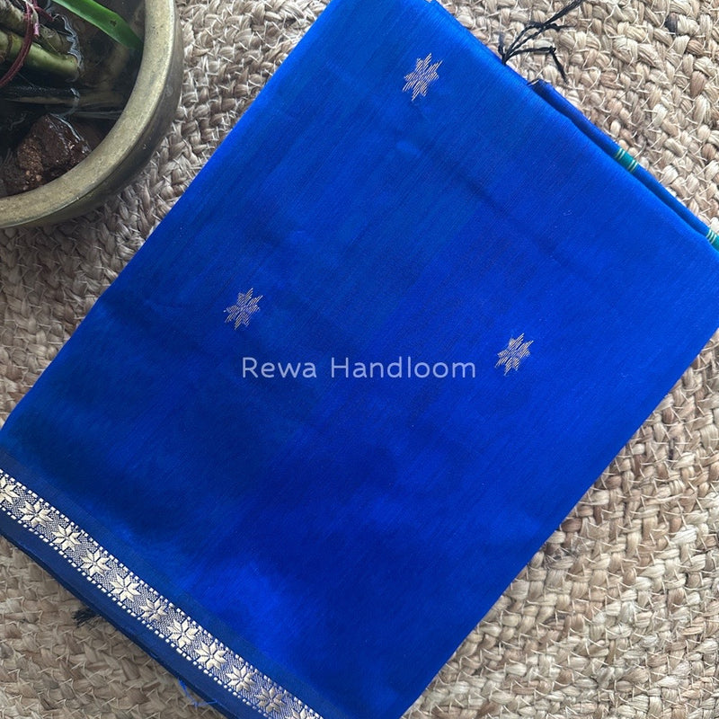 Blue Zari Butti Maheshwari Saree SBS0048