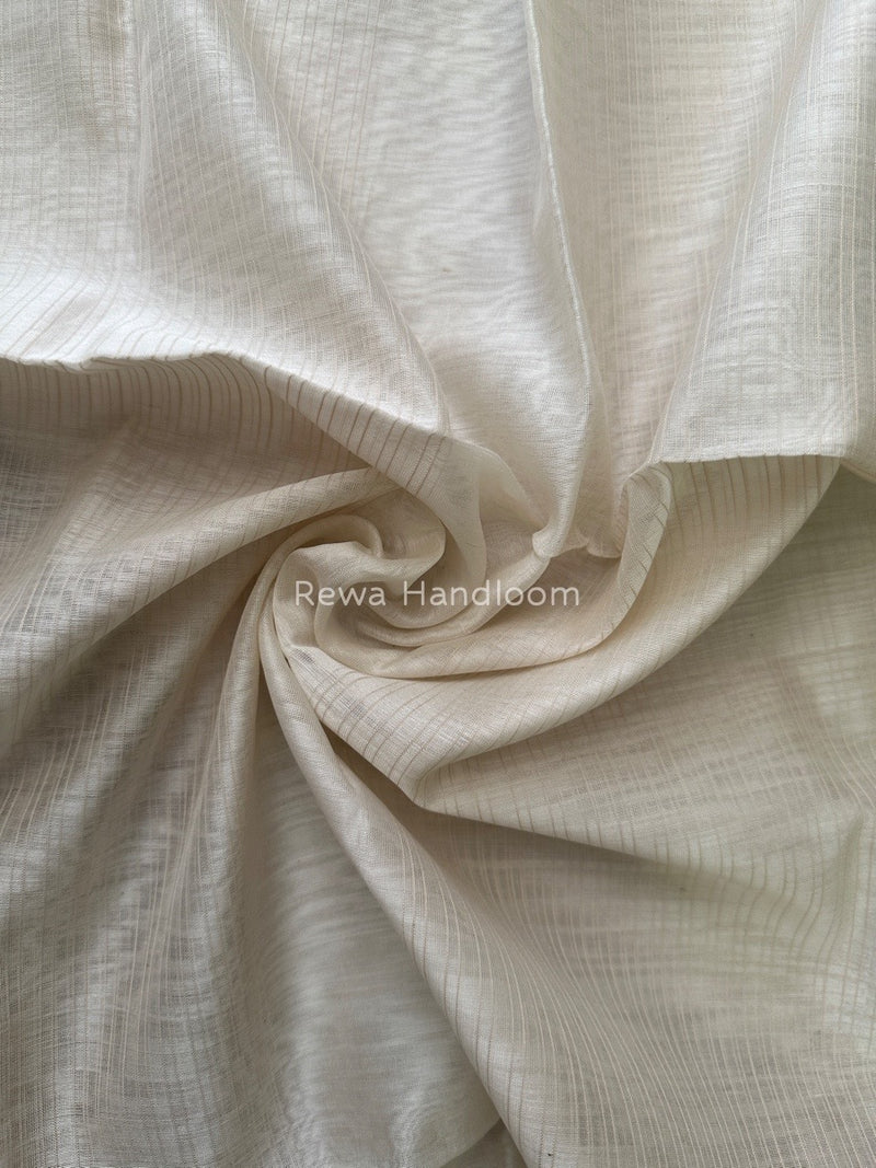 Maheshwari White Silk Dupatta PD024