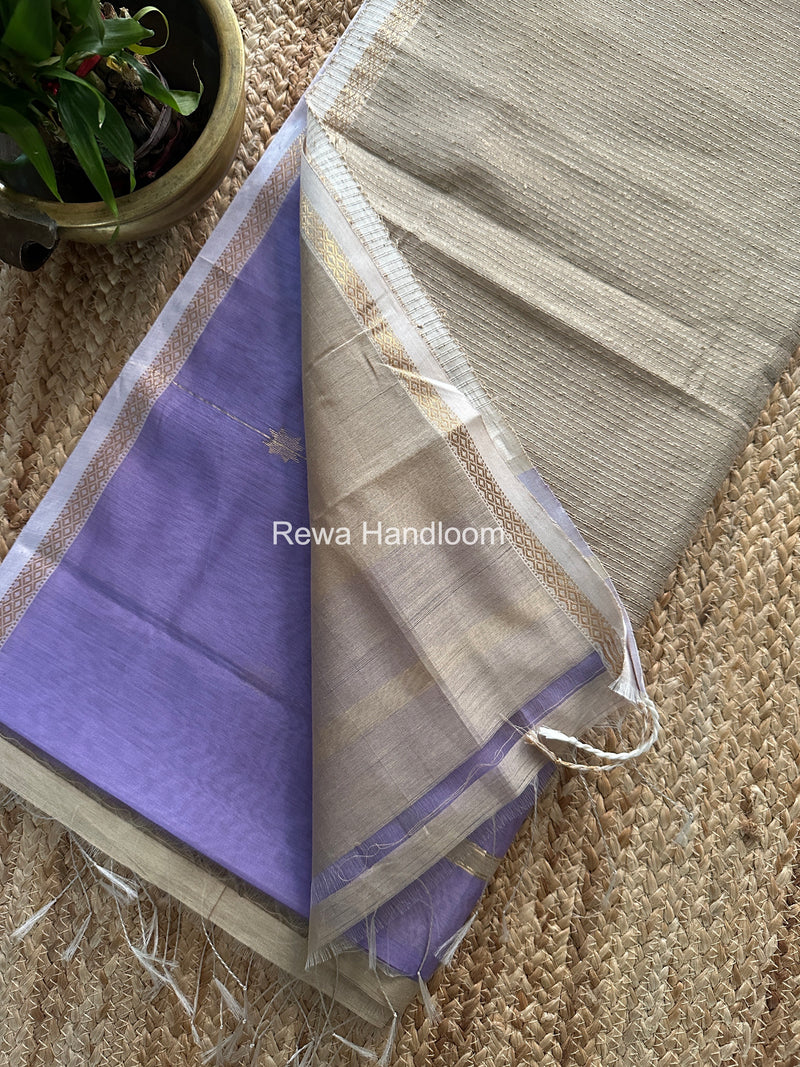 Lavender Lining Butti Maheshwari Saree GLBS01