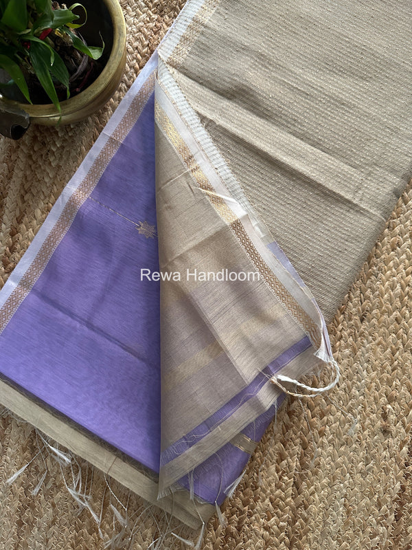 Lavender Lining Butti Maheshwari Saree GLBS01
