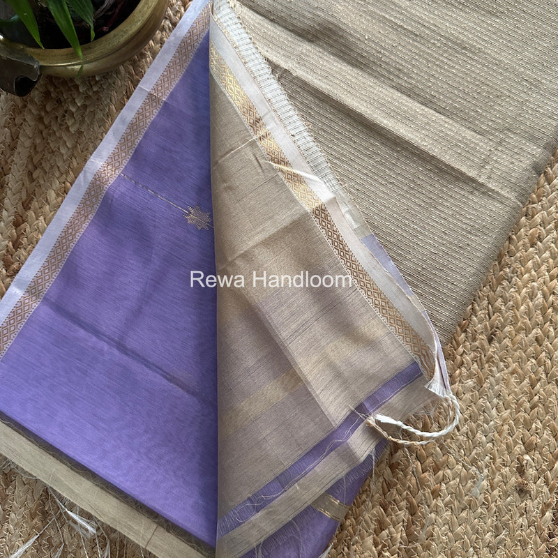 Lavender Lining Butti Maheshwari Saree GLBS01