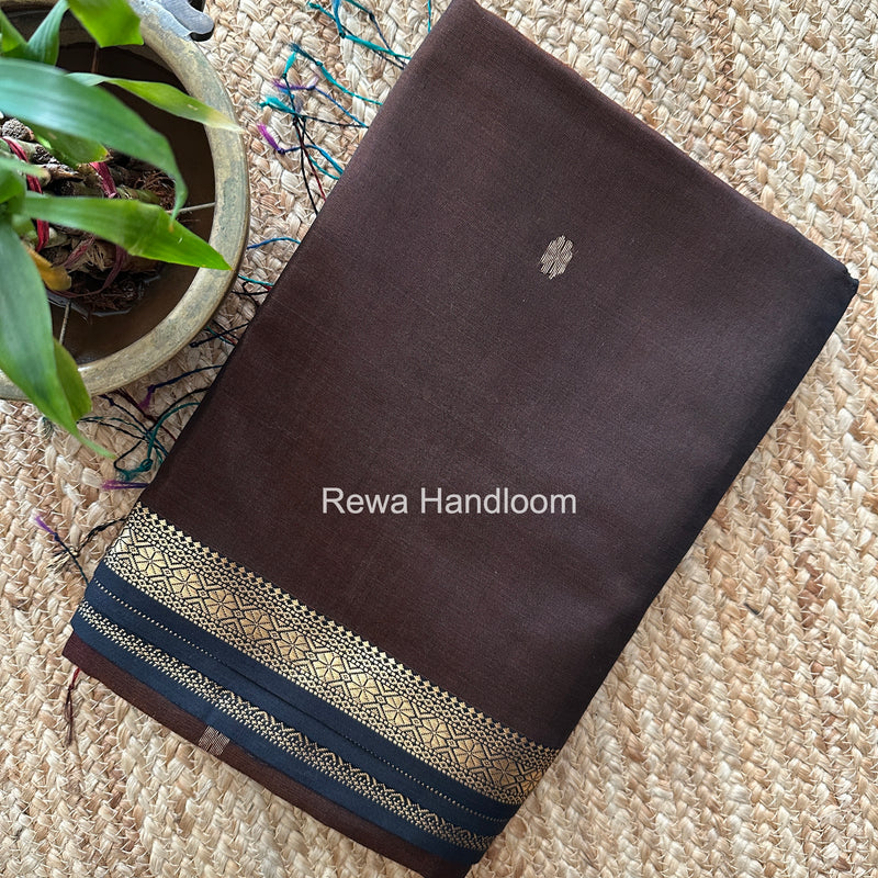 Maheshwari Coffee Brown Aami Butti Saree SBT00122