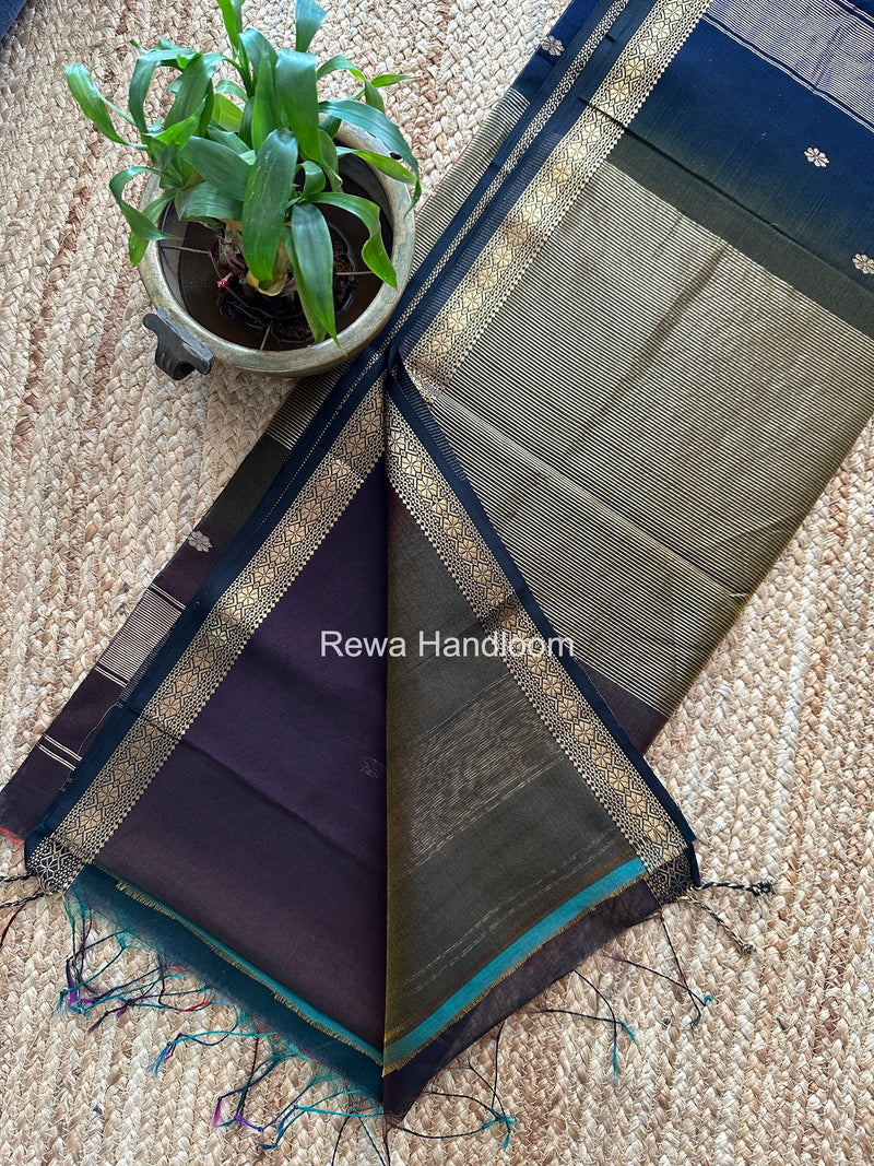 Maheshwari Coffee Brown Aami Butti Saree SBT00122