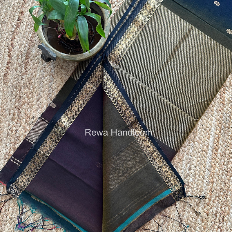Maheshwari Coffee Brown Aami Butti Saree SBT00122
