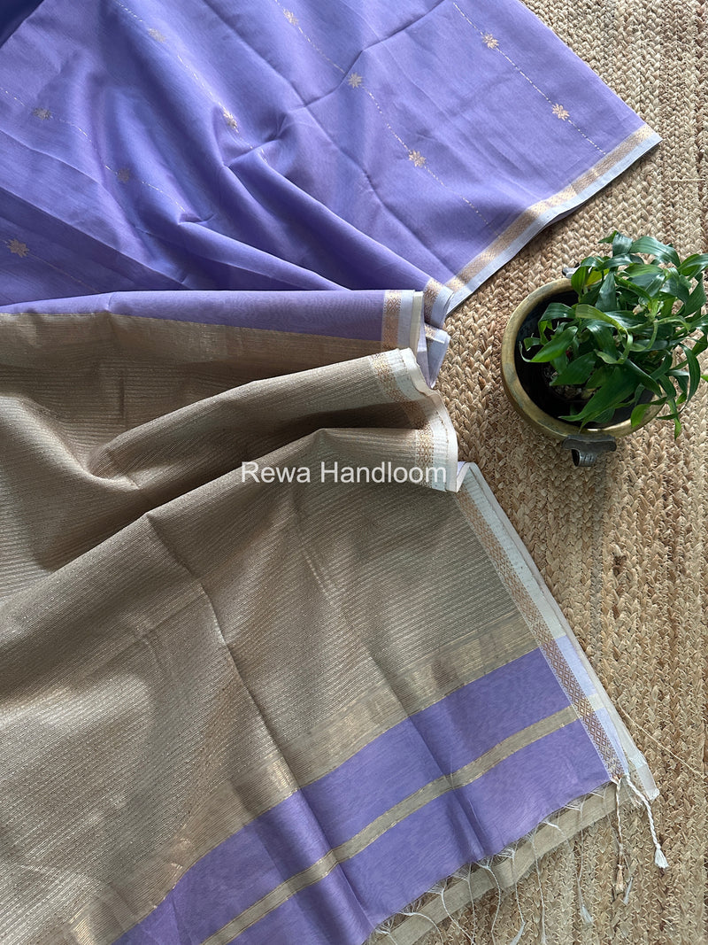 Lavender Lining Butti Maheshwari Saree GLBS01