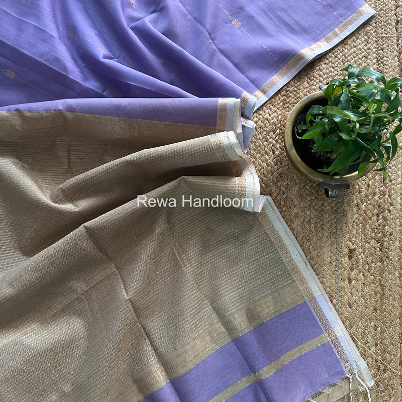 Lavender Lining Butti Maheshwari Saree GLBS01