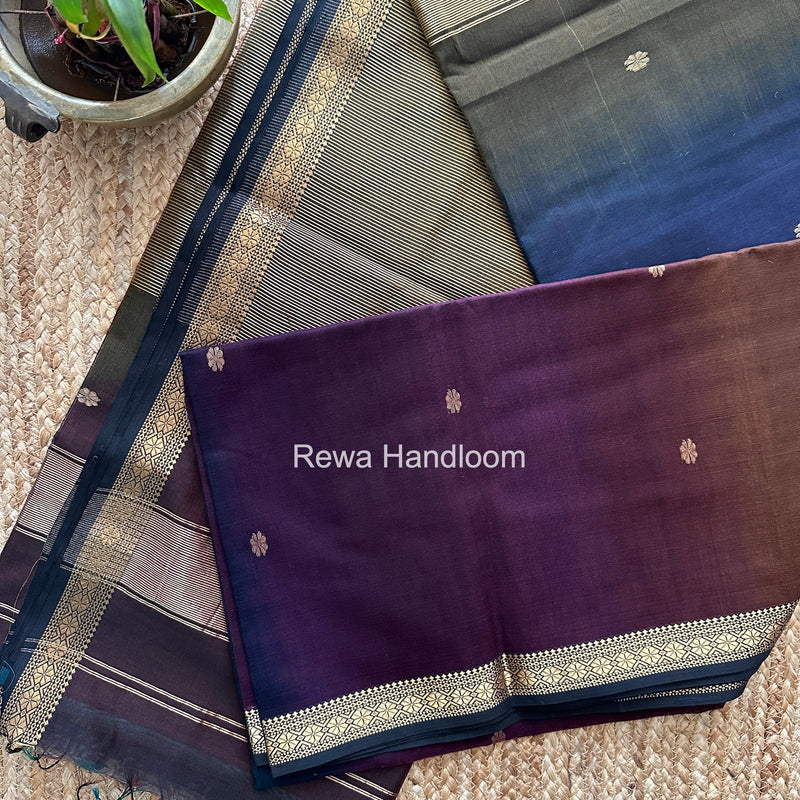 Maheshwari Coffee Brown Aami Butti Saree SBT00122