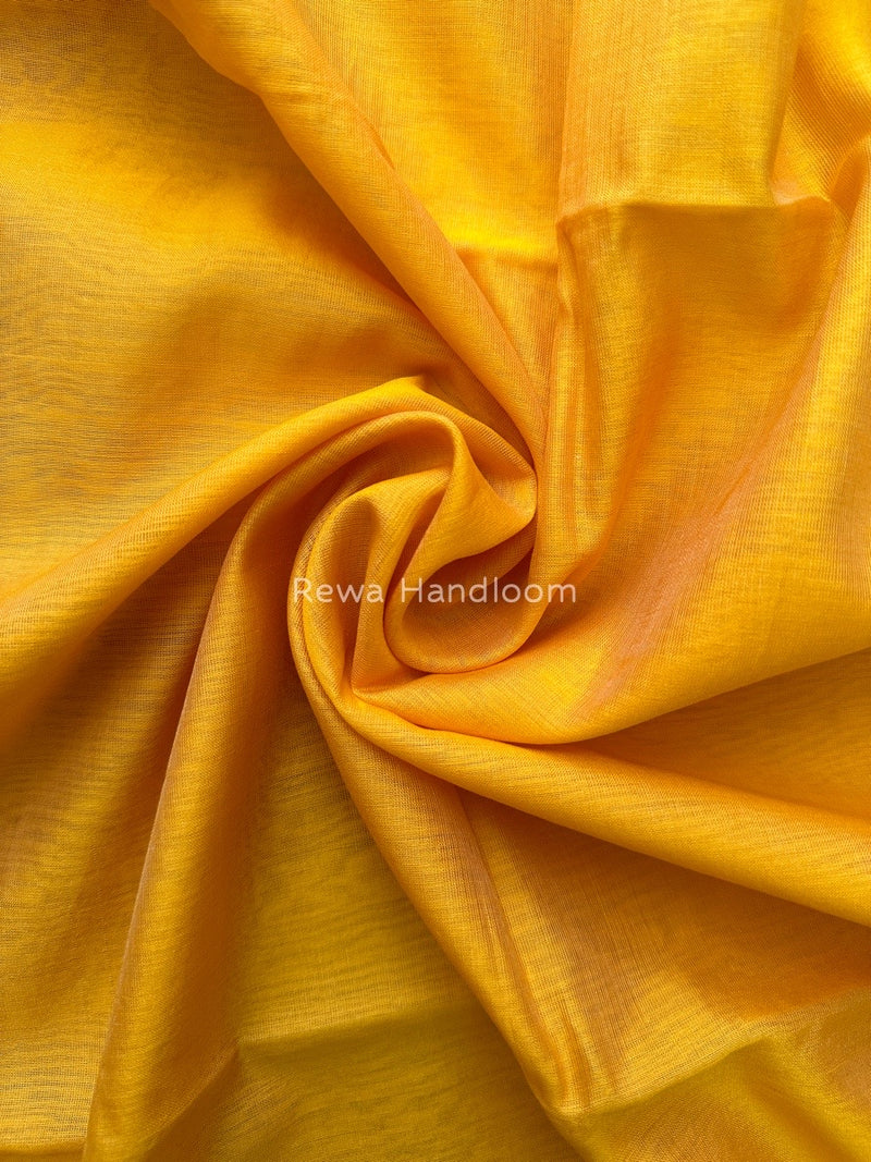 Maheshwari Golden Yellow Silk Dupatta PD027