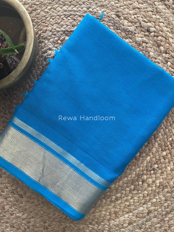 Exclusive Maheswari Self Checks Blue Saree MCS052