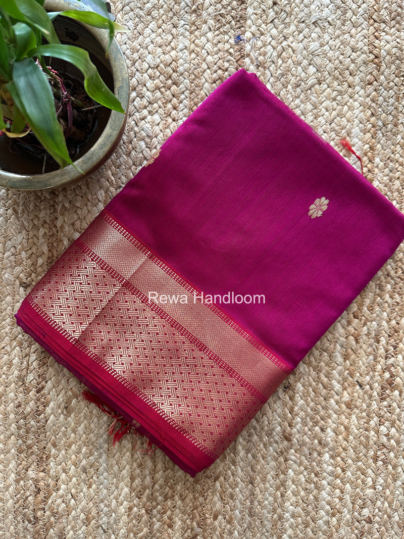 Maheshwari Rani Pink Flower Butti Saree JBS0117