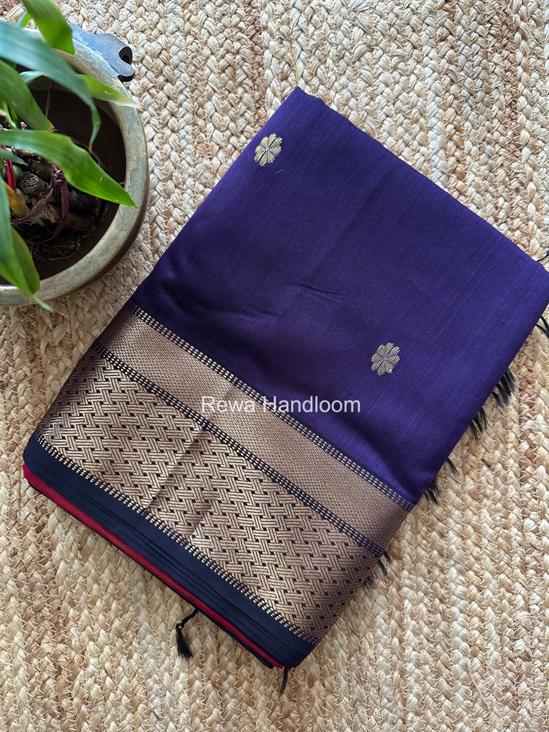 Maheshwari Violet Flower Butti Saree JBS0116
