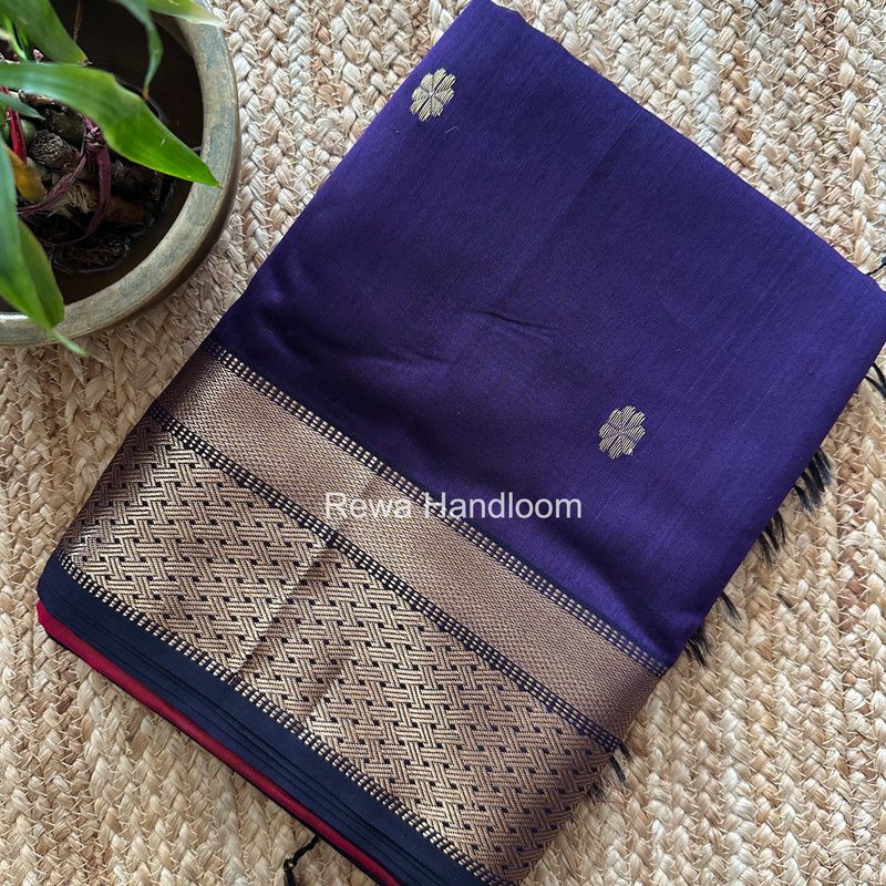 Maheshwari Violet Flower Butti Saree JBS0116