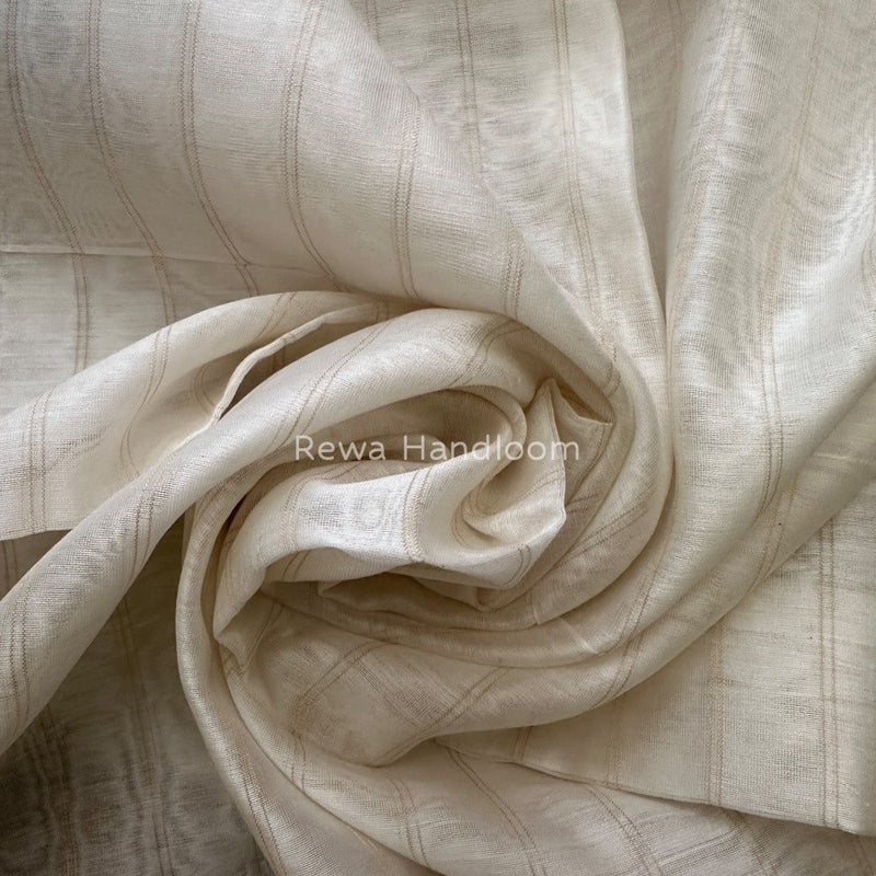 Maheshwari White Silk Dupatta PD030