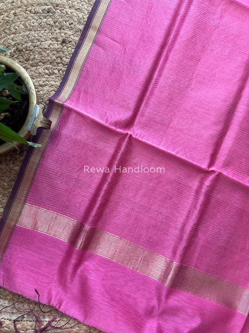 Maheshwari Onion Pink Silk Dupatta PD031