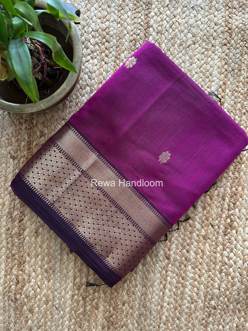 Maheshwari Magenta Flower Butti Saree JBS0115
