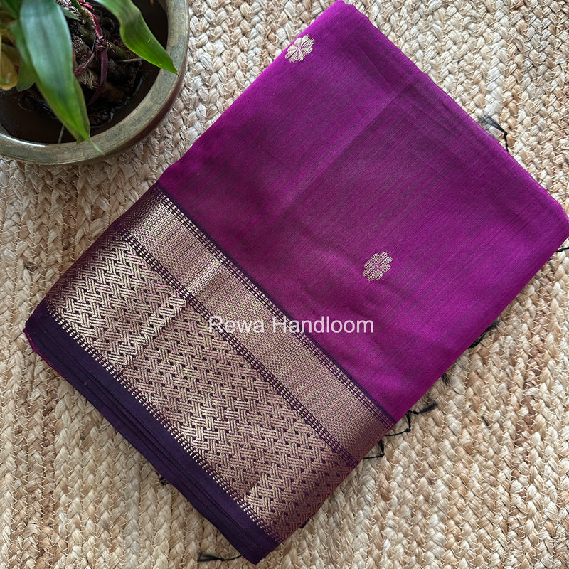 Maheshwari Magenta Flower Butti Saree JBS0115