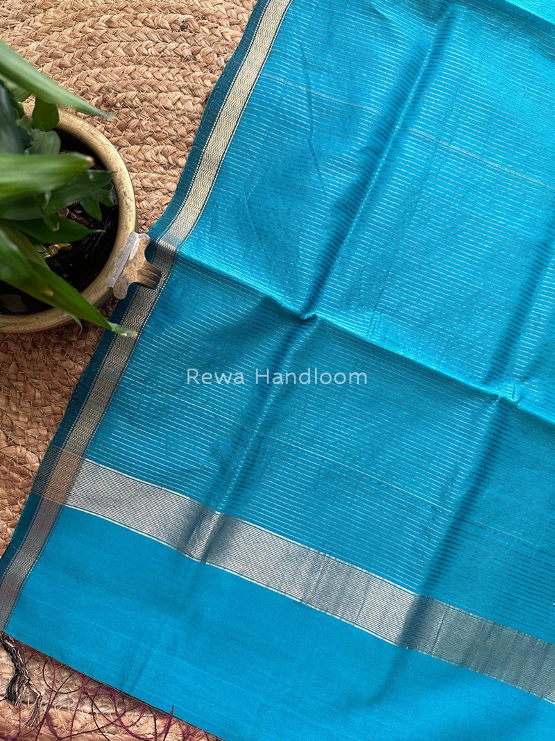Maheshwari Sea Green Silk Dupatta PD032