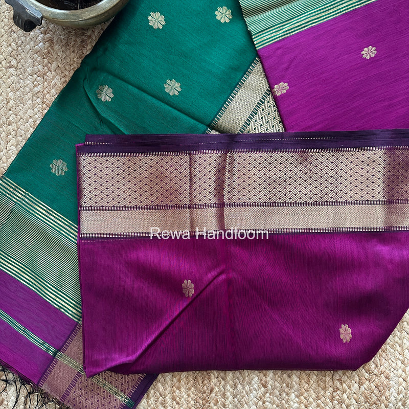 Maheshwari Magenta Flower Butti Saree JBS0115