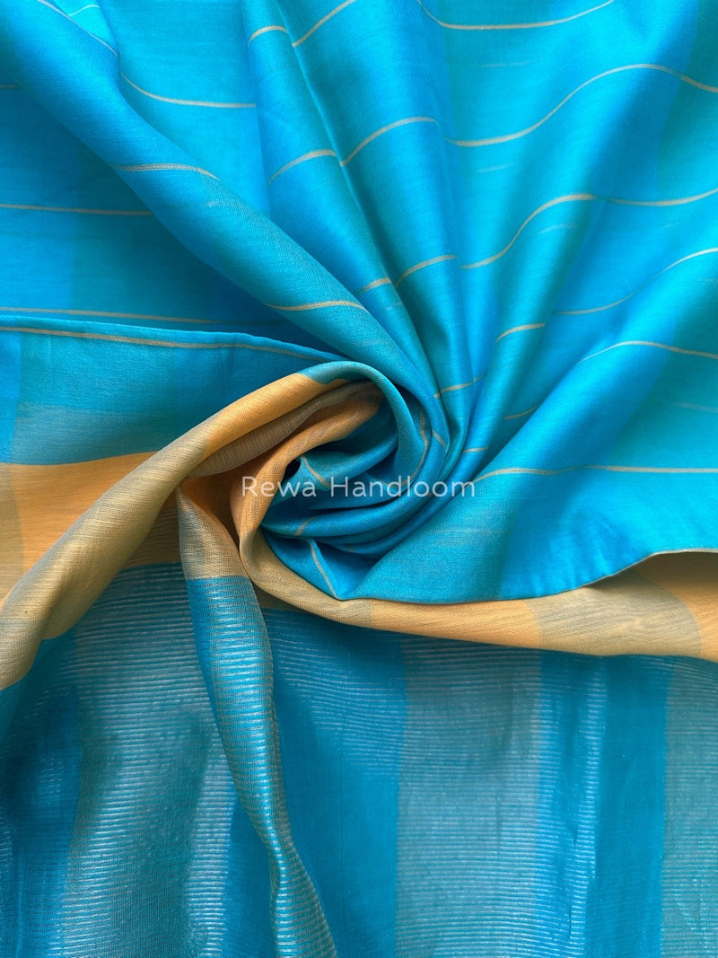 Maheshwari Aqua Green Silk Dupatta PD021