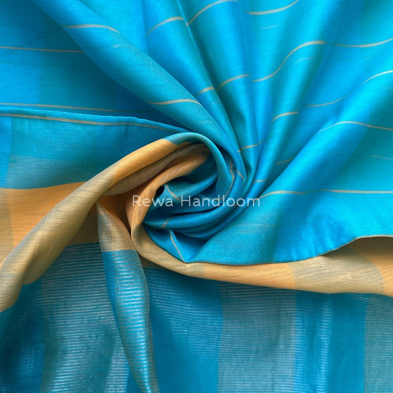 Maheshwari Aqua Green Silk Dupatta PD021
