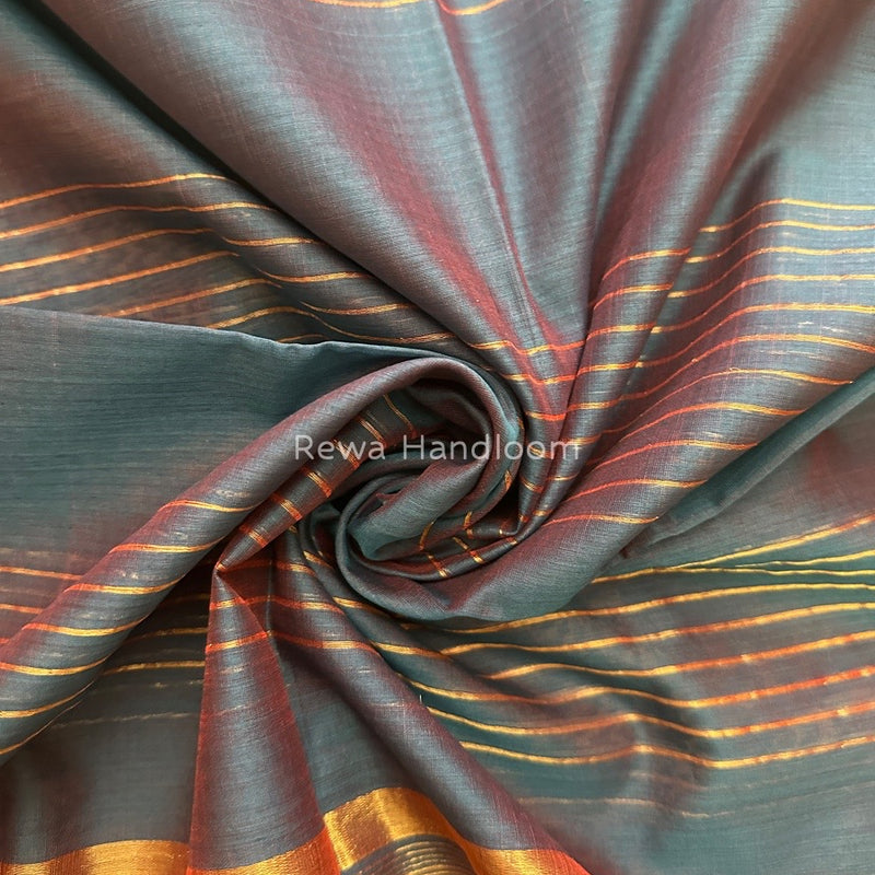 Maheshwari Dark Blue Silk Dupatta PD033