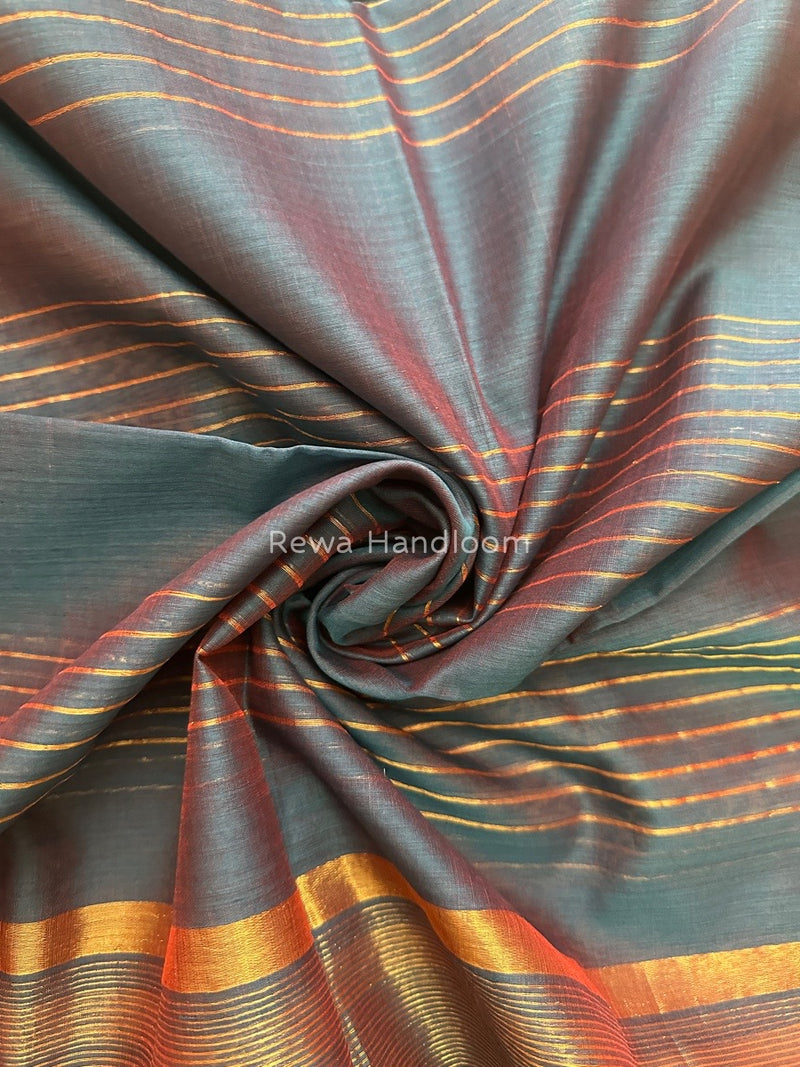 Maheshwari Blue Silk Dupatta PD037